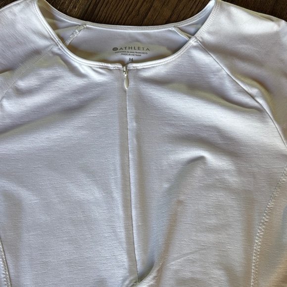 Athleta White Long Sleeve Women's Half Zip Top, Size M - Picture 3 of 13
